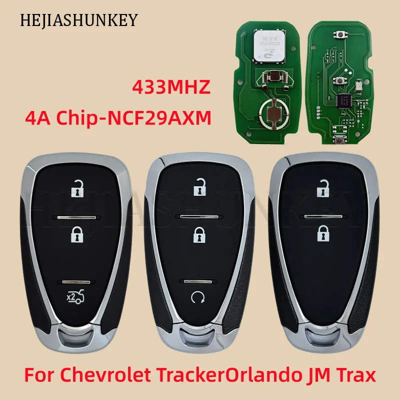 

2ALBS-1SG65 433.92MHz FSK NCF29A 4A Chip 2/3 Buttons Smart Keyless Remote Key Fob For Chevrolet Tracker Trax Onix Spark Orlando