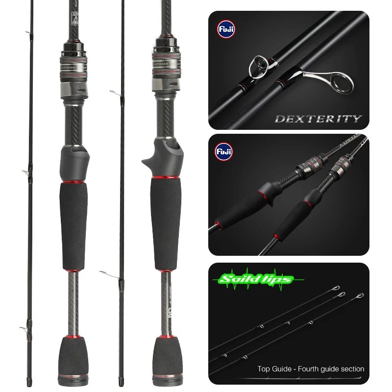 TSURINOYA 1.89m Light Game Fishing Rod DEXTERITY Ⅱ 632UL Spinning Casting FUJI 2 Section Fast Action Fishing Rod Bass Rockfish