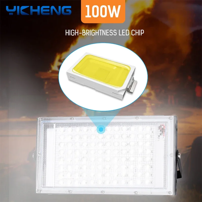 LED Floodlight 50W 100W Outdoor Emergency Lamp Spotlight for Camping Hiking Work