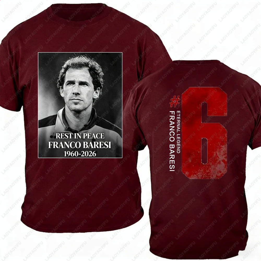 Unisex Spring Autumn Unisex Sweatshirt RIP Franco Baresi Print Memorial Graphic Pullover Classic Fan Collectible Souvenir Gift