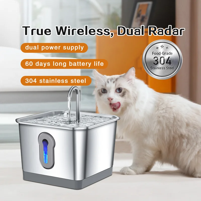 

4L Smart Wireless Pet Water Fountain Cat Dog Automatic Drinking Dispenser With 5000mAh Battery Long Endurance