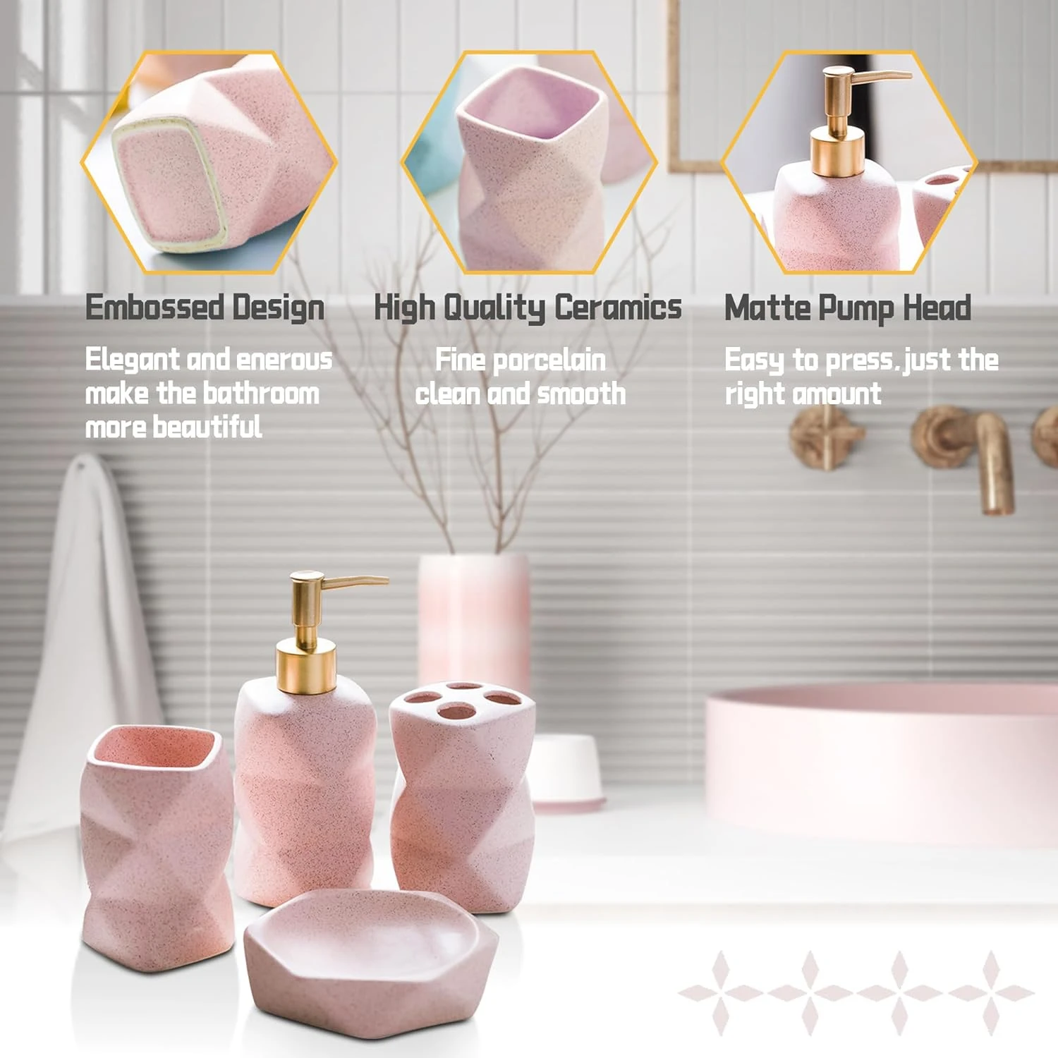 Premium Bathroom Accessory Set for Luxurious and Sophisticated Décor Upgrade.