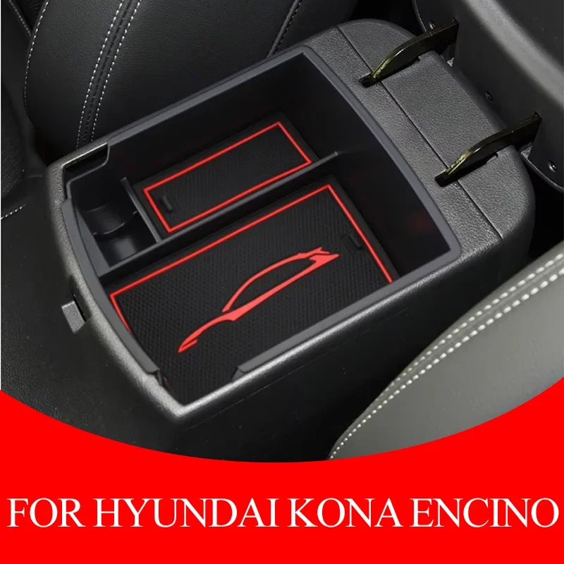 ABS Car Armrest Box Storage Center Console Trays for Hyundai Kona Encino 2017-2023 car accessories