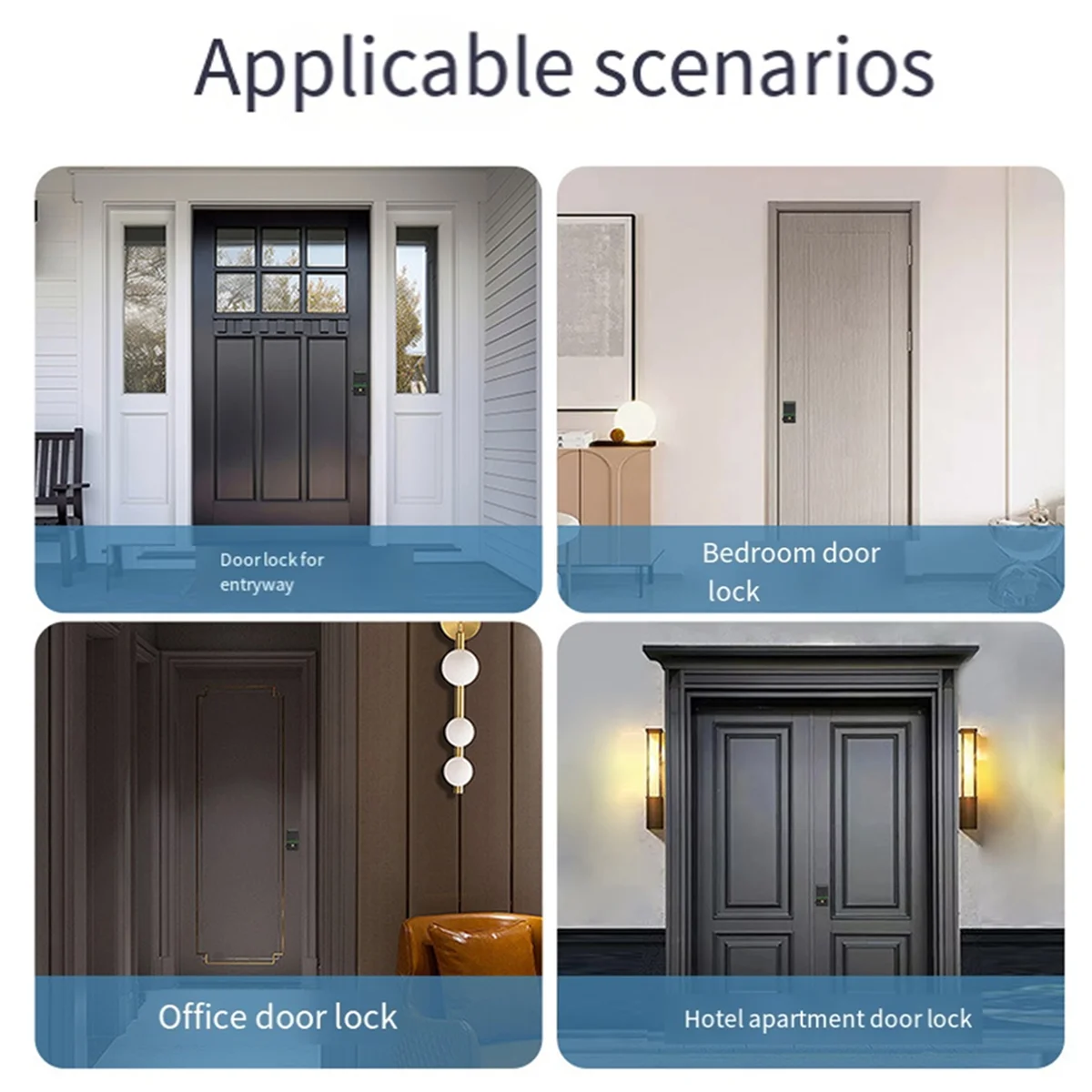 

B43C Tuya Smart Door Lock Fingerprint Door Lock Password Fingerprint IC Card Key APP Remote Eletronico Digital Unlock