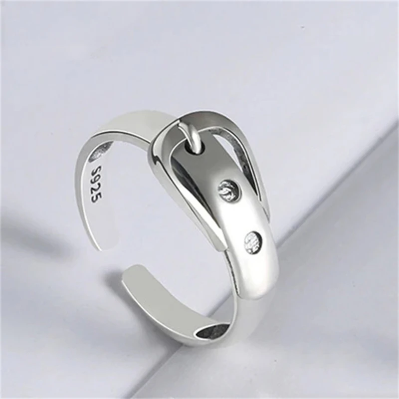 جديد 925 فضة خواتم ديزي حزام الأرض للنساء الأصلي الفضة 925 خاتم الزفاف متغير الحجم هدية