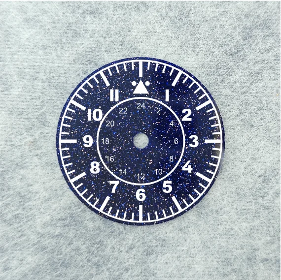 2PCS Modified Watch Dials Black Blue Sparkle 28.5mm Watch Face Replacement Parts for Watchmaker Repair Accessories DIY Handmade