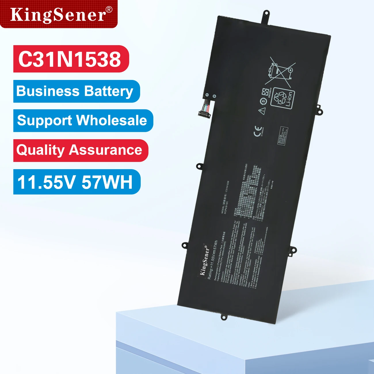 

KingSener C31N1538 Аккумулятор для ноутбука ASUS ZenBook Q324UA UX360UA UX360UA-C4010T UX360UAK Series C31Pq9H 0B200-02080000 57WH