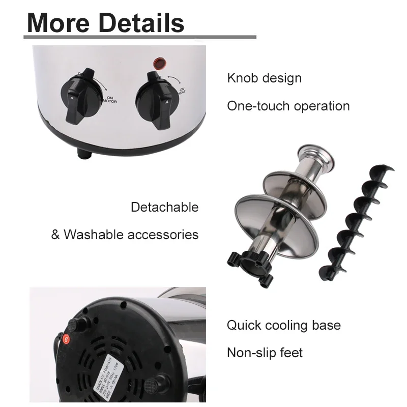 XEOLEO ماكينة صنع نافورة الشوكولاتة الكهربائية 3 طبقات نافورة الشوكولاتة آلة الشلال ذوبان الاحترار آلة الشوكولاته