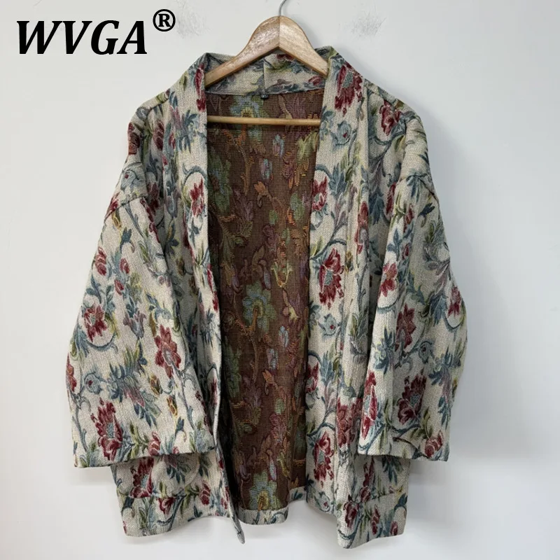 

WVGA Jackets Spring Autumn New Man Tide High Street Jacquard Trendy Design Three-quarter Cardigan Casual Trench Coats Ins W11321