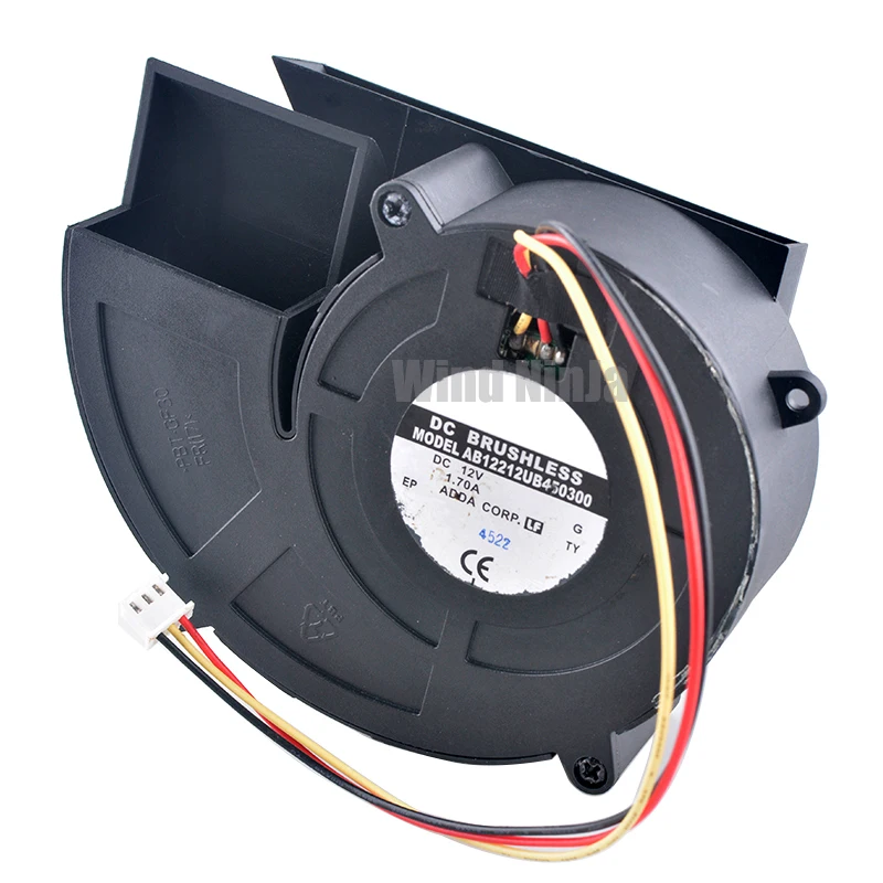 Ab12212ub450300 Dc 12V 1.70a Centrifugale Turbo Blower Koelventilator Voor Vegen Robot