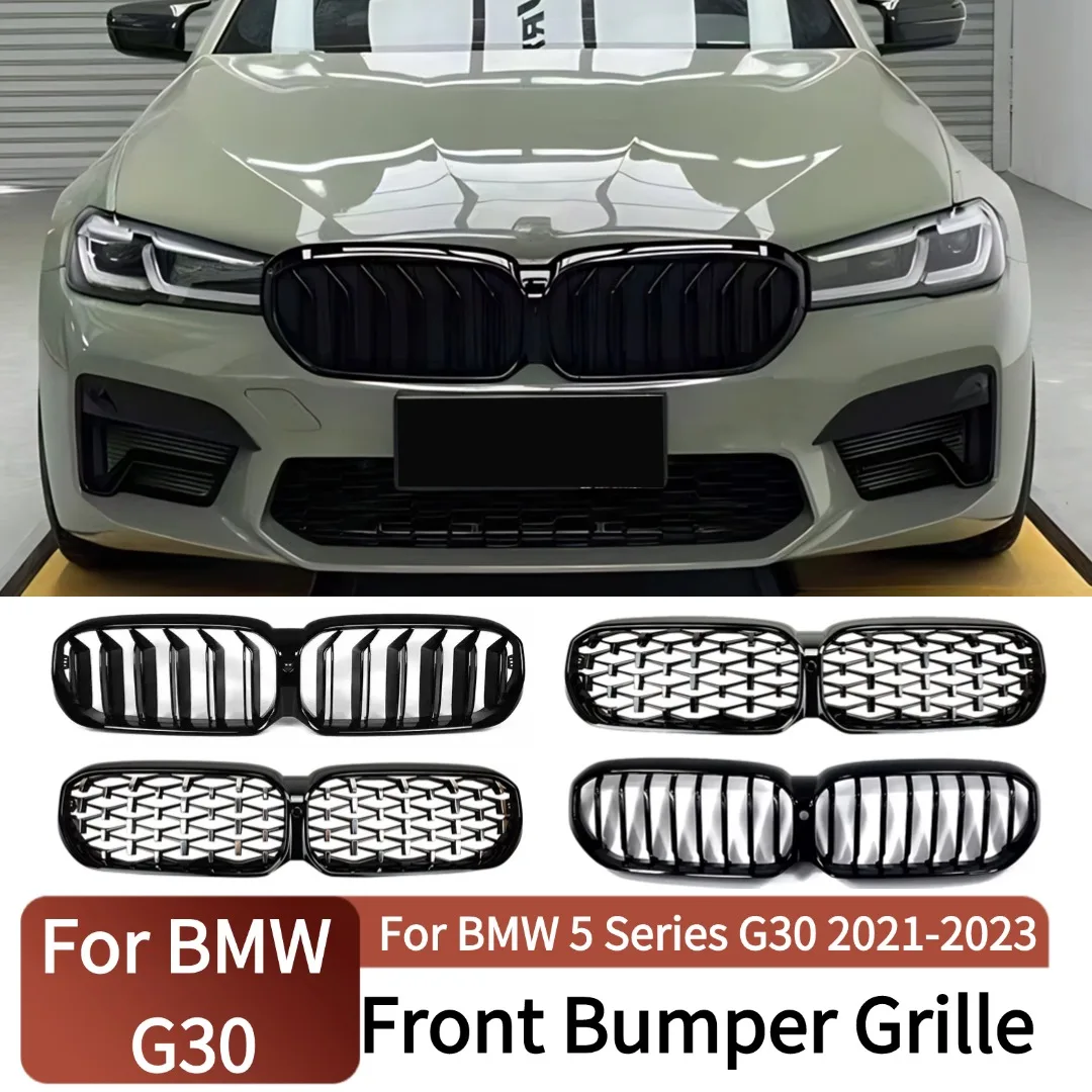 

Для BMW 5 серии G30 G31 F90 2021-2023 525i 530i 540i Передняя решетка почек Бампер Маска Решетка Впускной отверстие Средняя сетка Аксессуары для тюнинга