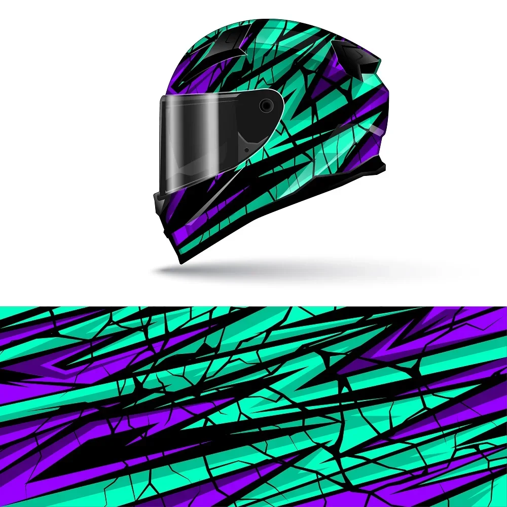 Abstract Full Helmet Wrap Sticker Motorcycle Helmet Decal Decorative Racing Graphic Decal Vinyl Wrap Helmet Decorative Sticker