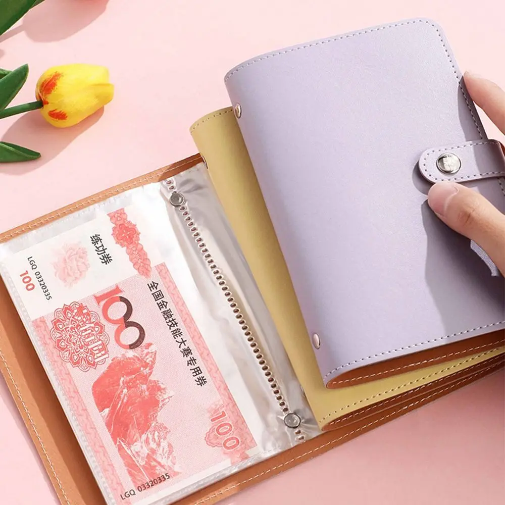 Save Money 100 Envelopes Money Saving Challenge PU Waterproof Savings Binder Large Capacity Portable