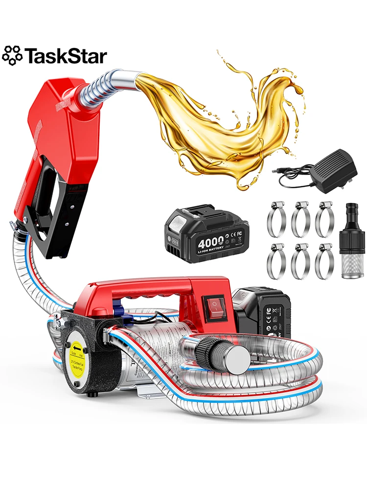 Taskstar 21V Elektrische Brandstofpomp voor Diesel Kerosine Trucks Tractoren Diesel Overpomp 45 L/min Voor Makita 18V accu-aansluiting - afbeelding 2