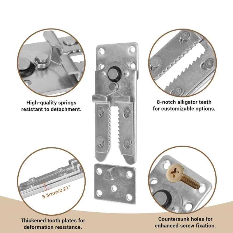 موصلات الأريكة المعدنية 6 قطع دعامات مضادة للانزلاق تثبيت مجموعة الأثاث المقطعي 87HA #6