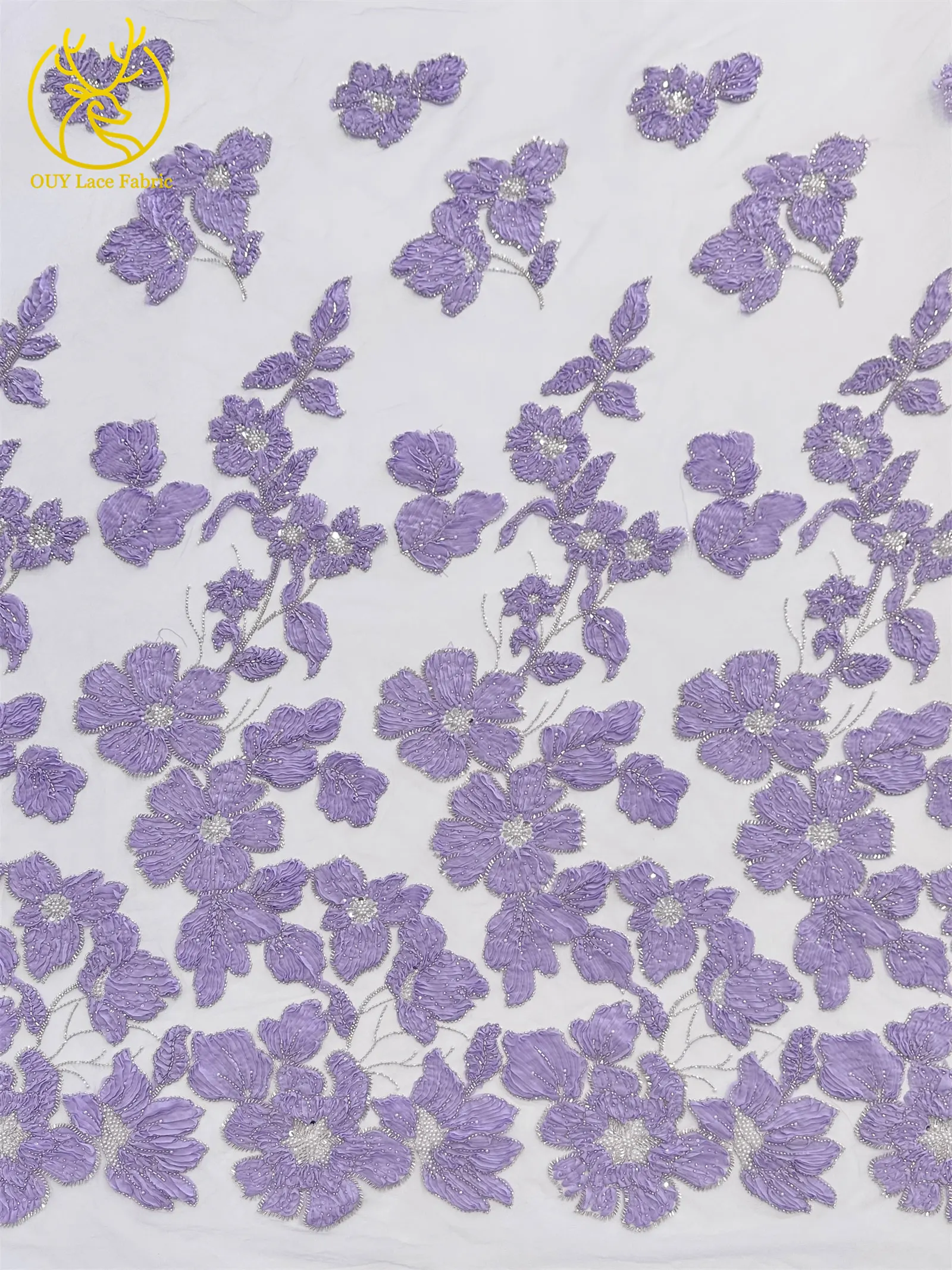 African Nigerian 3D Groom Lace Flower Fabric 2025 High Quality With Sequins Embroidery French Lace Fabric For Wedding Party Sew