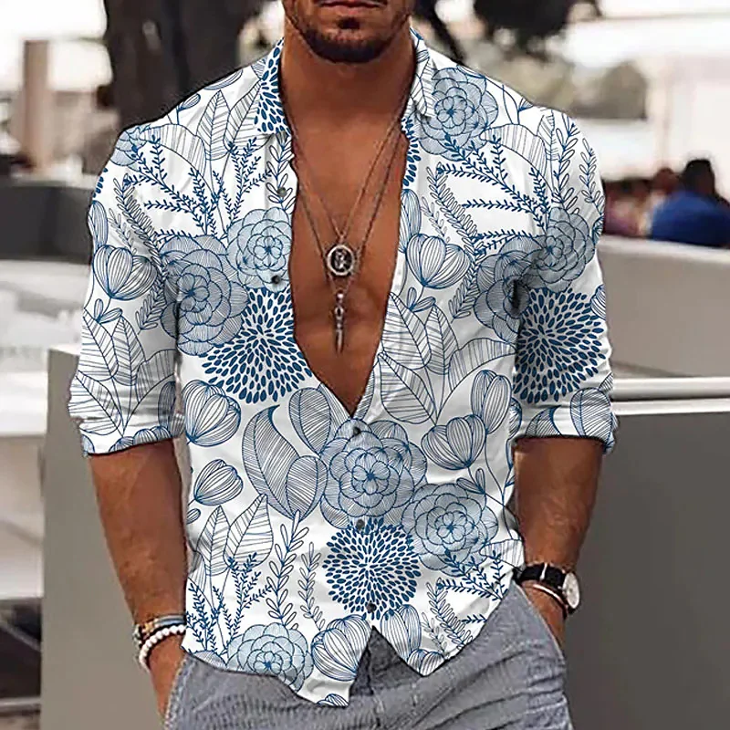 

2023 Fashion Men's Pattern Casual Outdoor Sports T-Shirt Lapel Shirt Spring Summer Soft Comfortable Healthy Fabric