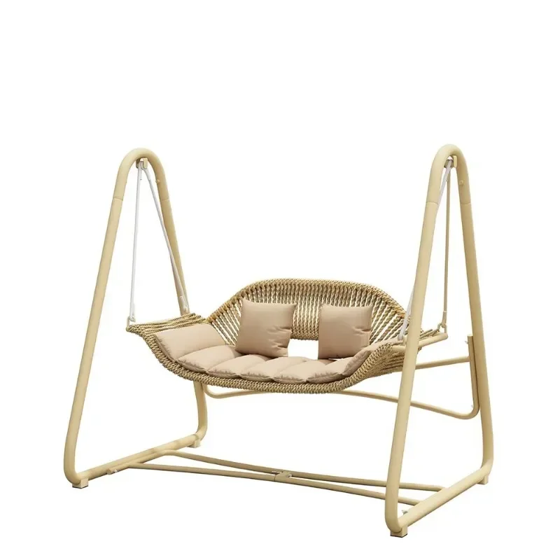 Outdoor swing patio cradle hanging chair, balcony terrace casual double rocking chair swing