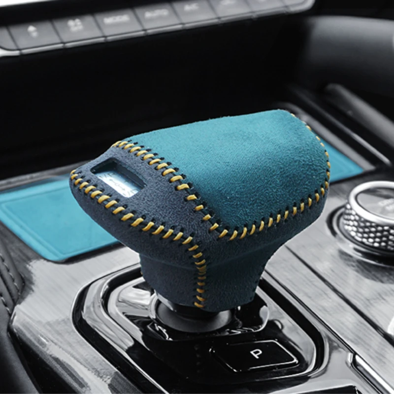 

Для Geely Monjaro 2022 2023 2024 2025 автомобильный чехол переключения передач, кожаные нашийники ручной работы, аксессуары для украшения интерьера автомобиля