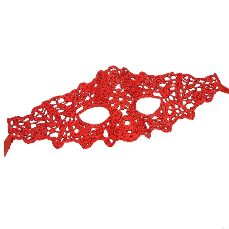 Mặt nạ ren đen thanh lịch Dây đeo có thể điều chỉnh cho buổi tối Phụ kiện trang phục polyester nhẹ H7EF