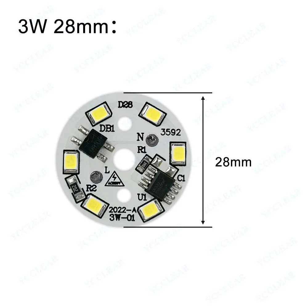 3W 5W 7W 9W 12W 15W 18W AC220V Smart IC Driver LED Lamp Board SMD2835 Chips Aluminum PCB Plate Supper Bright For Bulb Lights