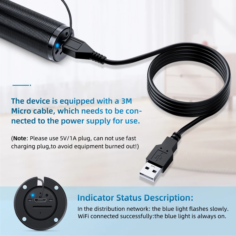 كاميرا Electop WiFi اللاسلكية Mini Peephole 5G 2.4G TUYA Eye 150 °   سجل صور فيديو لمشاهد الباب المخفي بزاوية واسعة