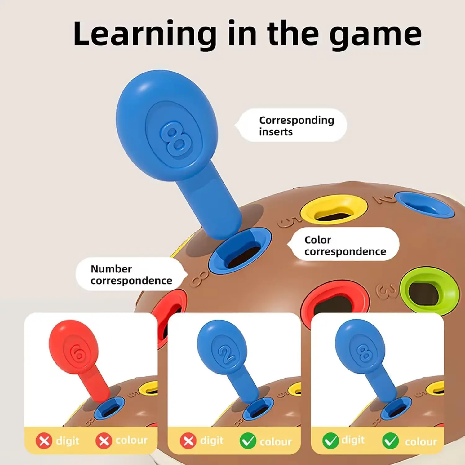 Riccio Montessori Giocattoli per bambini Coordinazione occhio-mano Addestramento motorio fine Sviluppa concentrazione Giocattolo educativo sensoriale per bambini