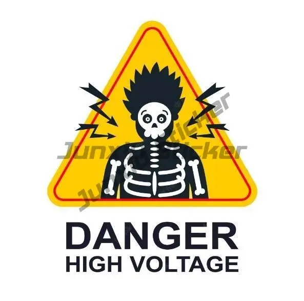 Warning Danger danger high voltage Hazard Be careful there is electricity Vinyl Sticker Car Truck Window Decal Electric Shock