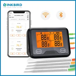 INKBIRD IBBQ-4BW wi-fi termometr grillowy bezprzewodowe cyfrowe termometry do mięsa z 4 sondami do bębna kuchennego piekarnika