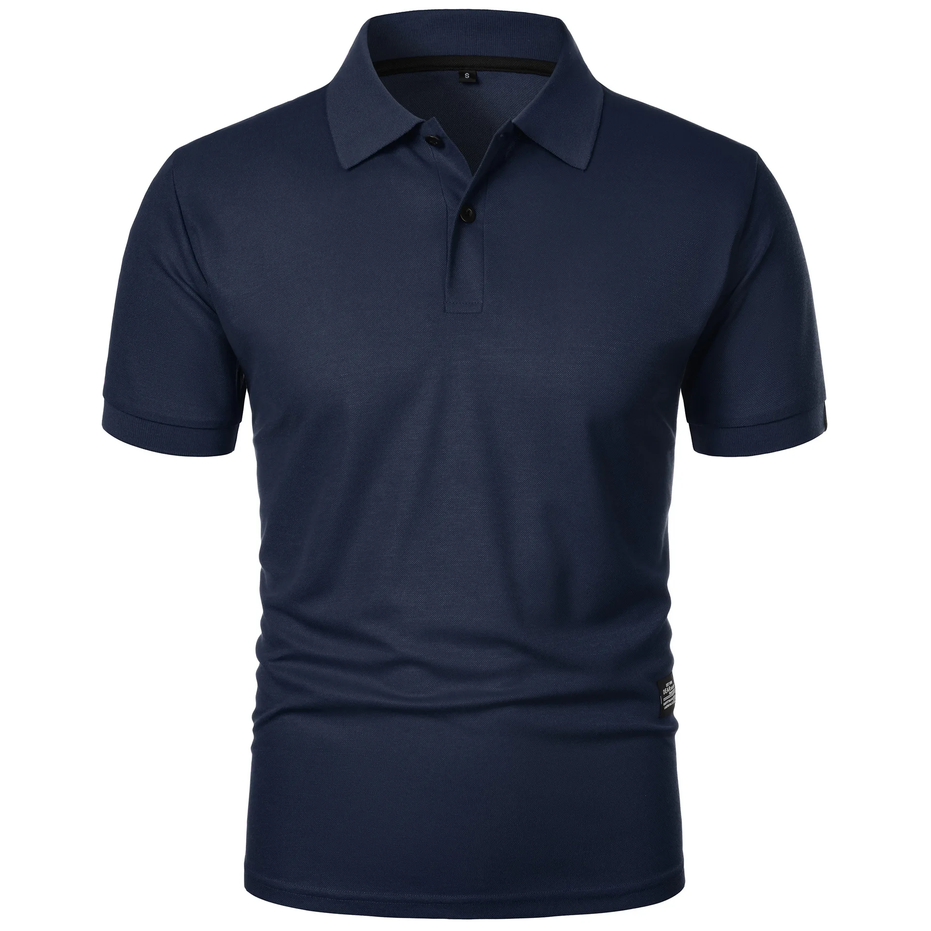 Amazon Erkek Spor Kore gündelik trend slim fit kısa kollu ipek pamuklu yaka düz renk tişört POLO gömlek polo