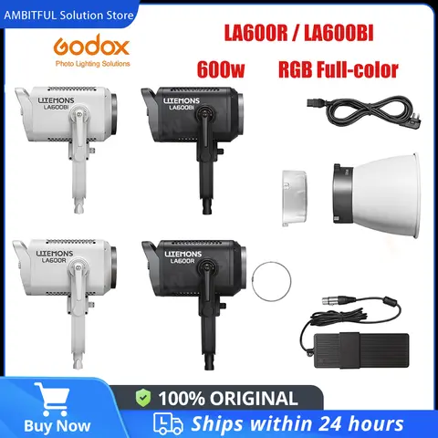 600w RGB Full-color LED COB Video Light Godox LA600R LA600BI supports multiple modes such as HSI/RGBW/GEL/FX