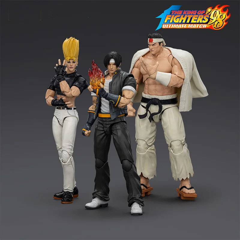 

Коллекционные фигурки JOYTOY X SNK The King Of Fighters 98 UM: Кё Кусанаги, Горо Даймон, Бенимару Никайдо (подвижные)