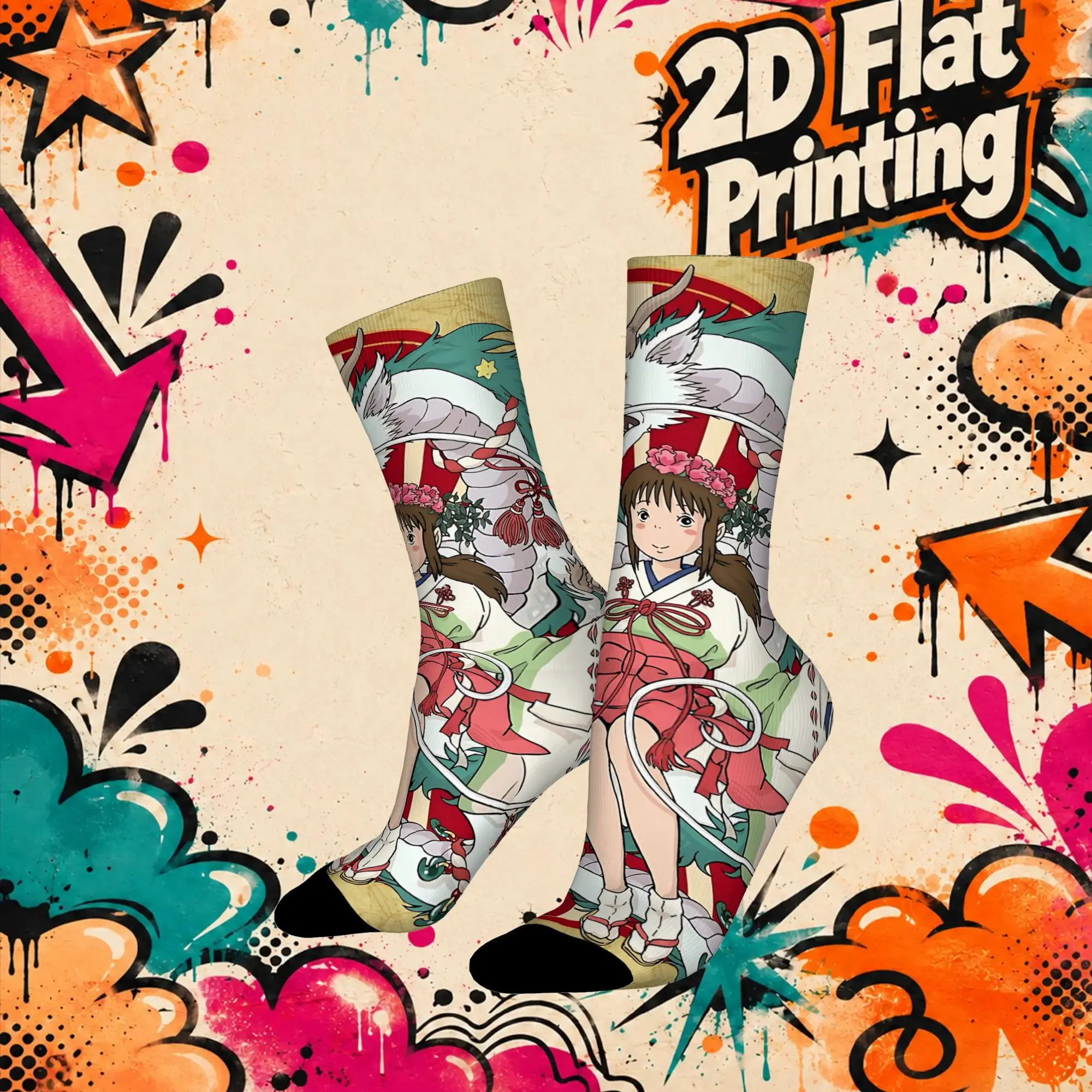 Sport Anime Spirited Aways Crazy Running Men's compression Socks Unisex items Crew Sock Cycling socks