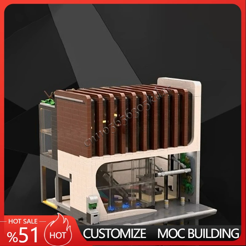 

2430 PCS Moc Customize Urban Street View Series Shoe Store Model Building DIY Blocks Education Assembly Kids Toys Surprise Gifts