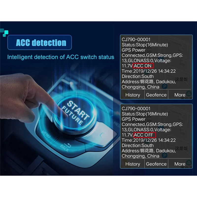 

AK25-4G GPS Tracker Car Motorcycle SOS Voice Monitor ACC Status Tow Off Alarm Shock Move Call Oil Locator CJ790
