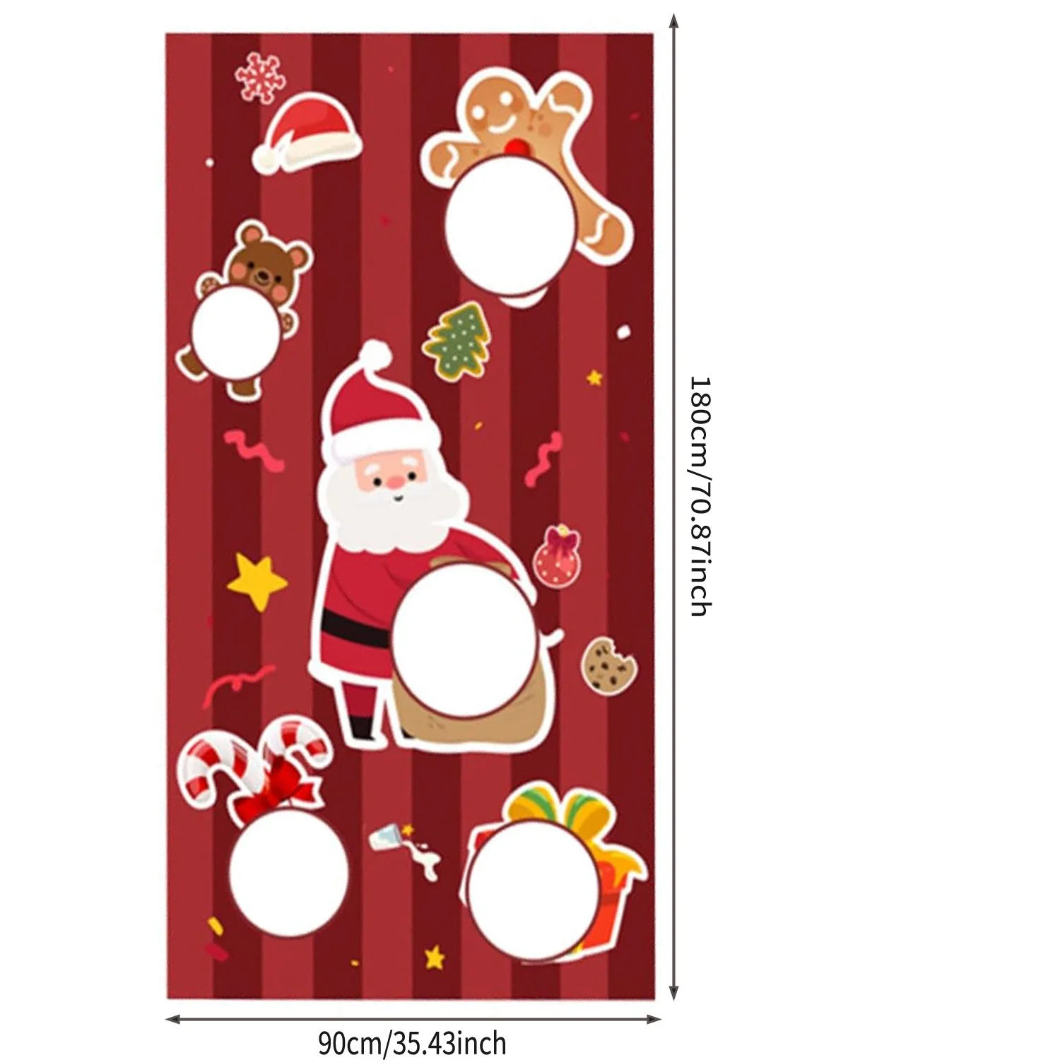 1pc Red Christmas Sandbag Toss Game Banner(only banner), Polyester Hanging Banner