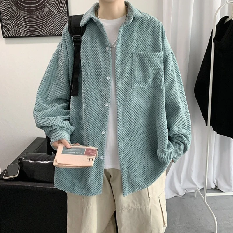 

Men's Autumn Retro Corduroy Shirt Jacket 2025 Trendy Loose Fit Streetwear Inspired Outerwear