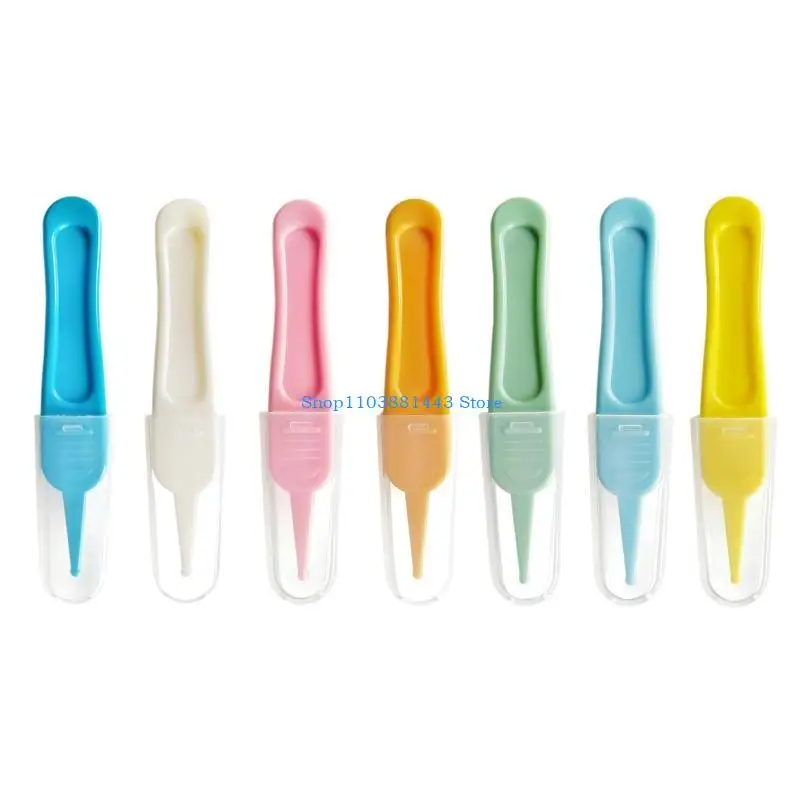 

Q6RE Baby Nasal Tweezer Baby Nose Cleaning Tweezer Round for Head Baby Nose Booger Picker Ear Cleaner Clip Tool Ear Wax Remov