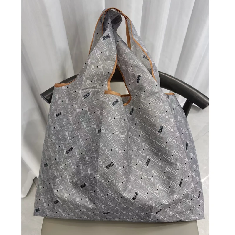 Bolsa de Compras Impermeable de Gran Tamaño, Plegable y Portátil, Bolsa para Verduras con Diseño de Dibujos Animados, Ecológica y de Mano para Supermercado