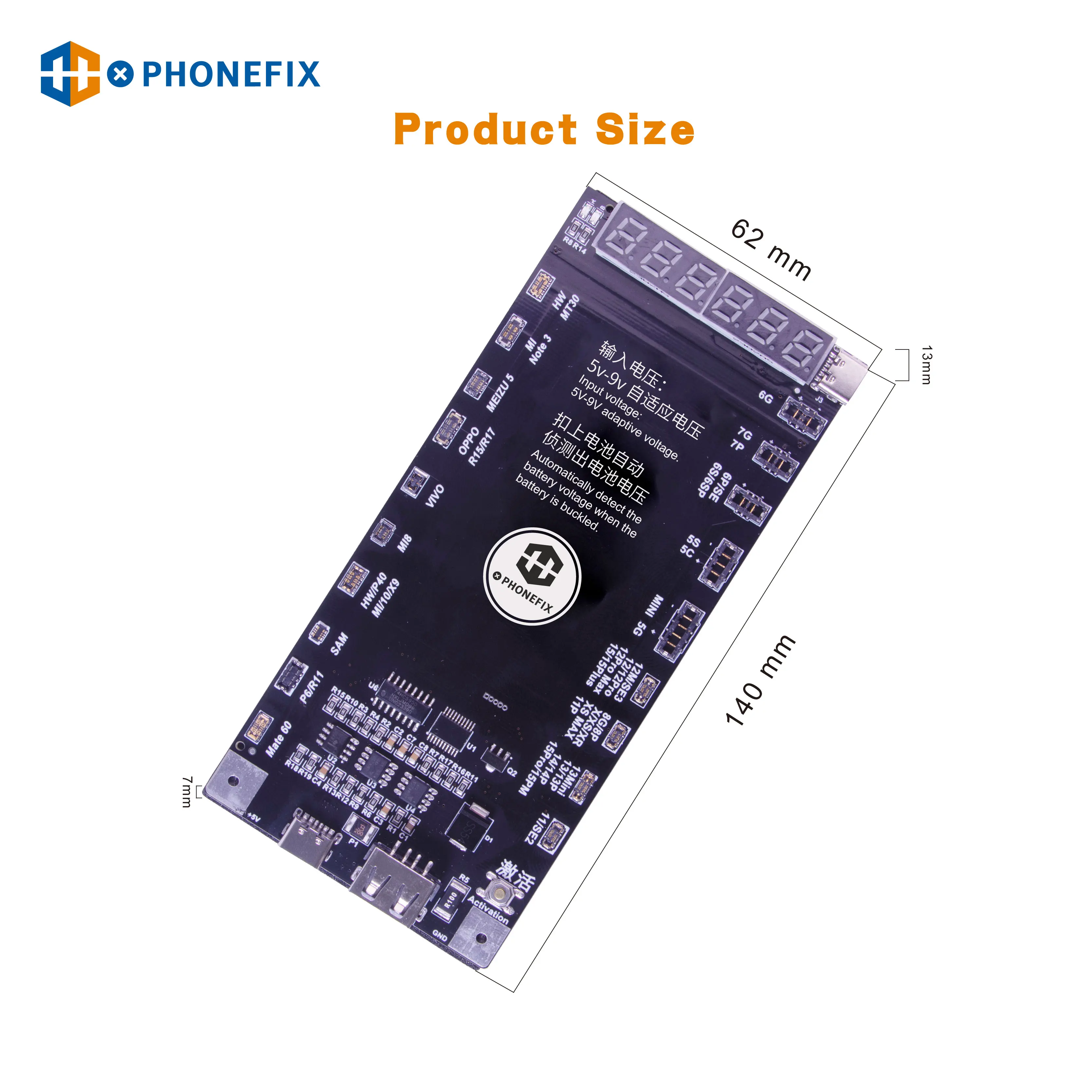 Mechaniker ba27 Batterie aktivierung Erkennungs karte Batterie Schnell ladung für iPhone 5g-13 14 15 Pro Max Android Ein-Klick-Aktivierung – Detail 15