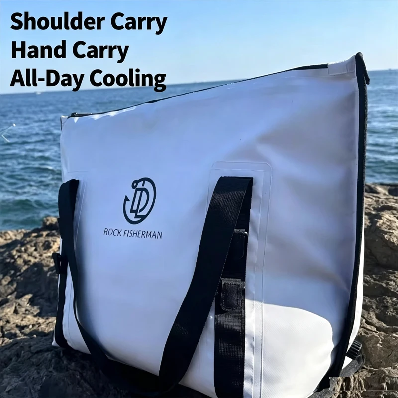 Insulated Fish Cooler Bag Leakproof Kill Bag Portable Waterproof Thermal Tote Fishing Rod Bag Sea Fishing Tackle Storage Handbag