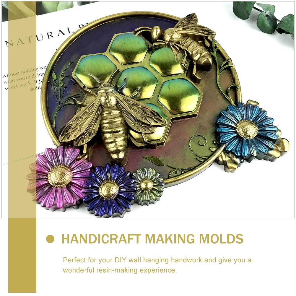 

2 шт., гибкая силиконовая форма для подвески в виде пчелы, сделай сам, домашняя настенная форма для рукоделия из смолы, ручная работа, настенный декор в виде пчелы, формы для рукоделия