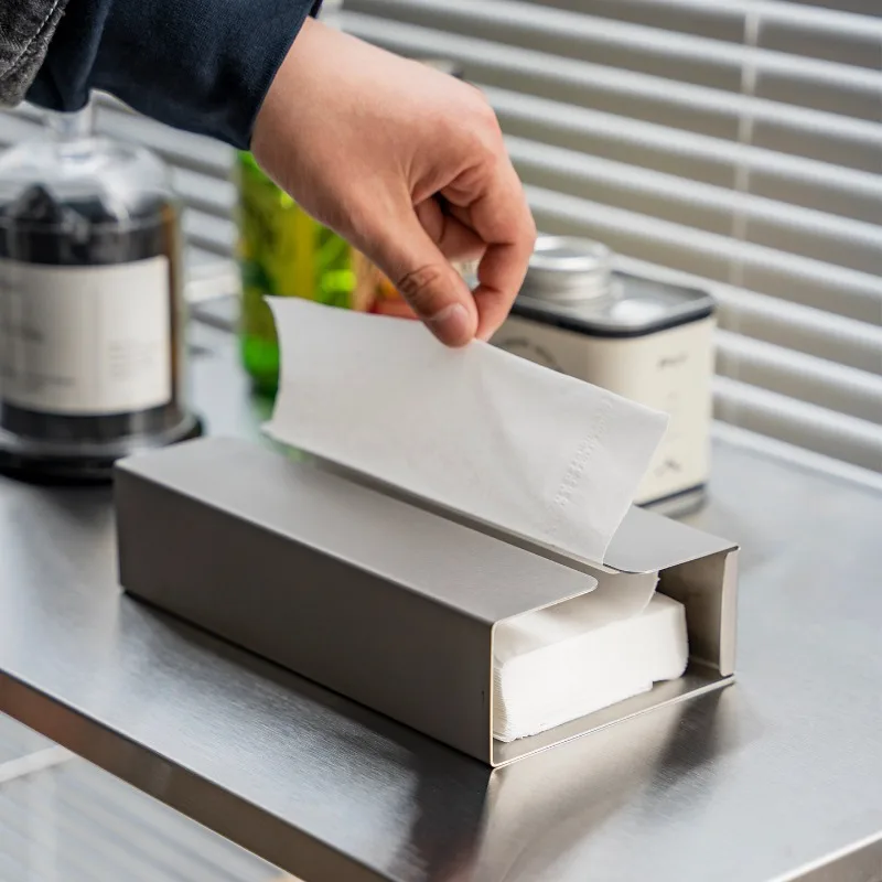 

Держатель для салфеток из нержавеющей стали настенного крепления, диспенсер для салфеток в индустриальном стиле для кухни и ванной комнаты, современный акцент для домашнего декора