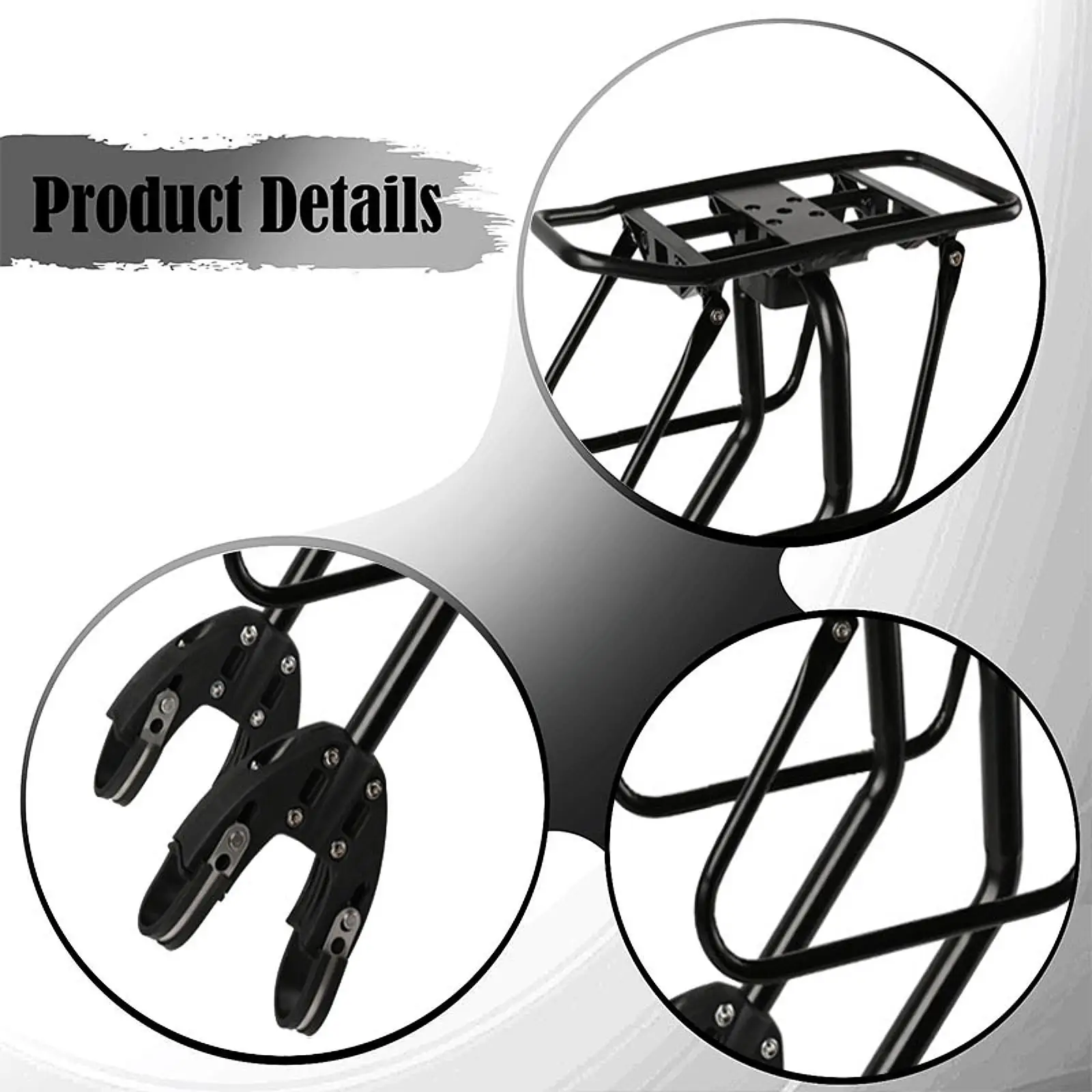

Universal Rear Bike Rack Sturdy Aluminum Alloy Cargo Holder Equipment for Road and Mountain Bike