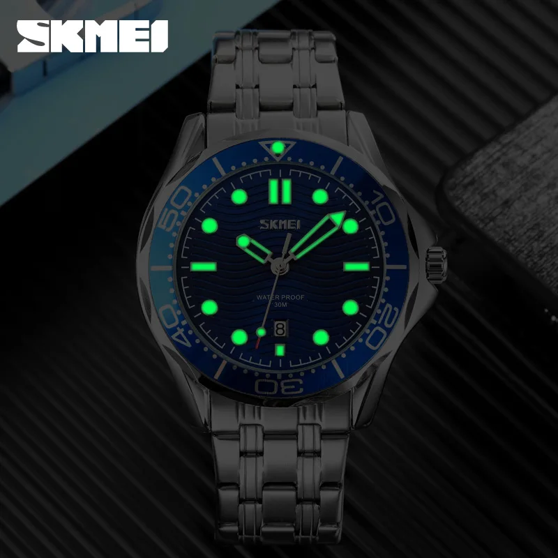 Luxury Quartz Watch For Men Fashion Dial Quartz Men\'s Watches Calendar Wristwatch Top Brand SKMEI Waterproof Clock