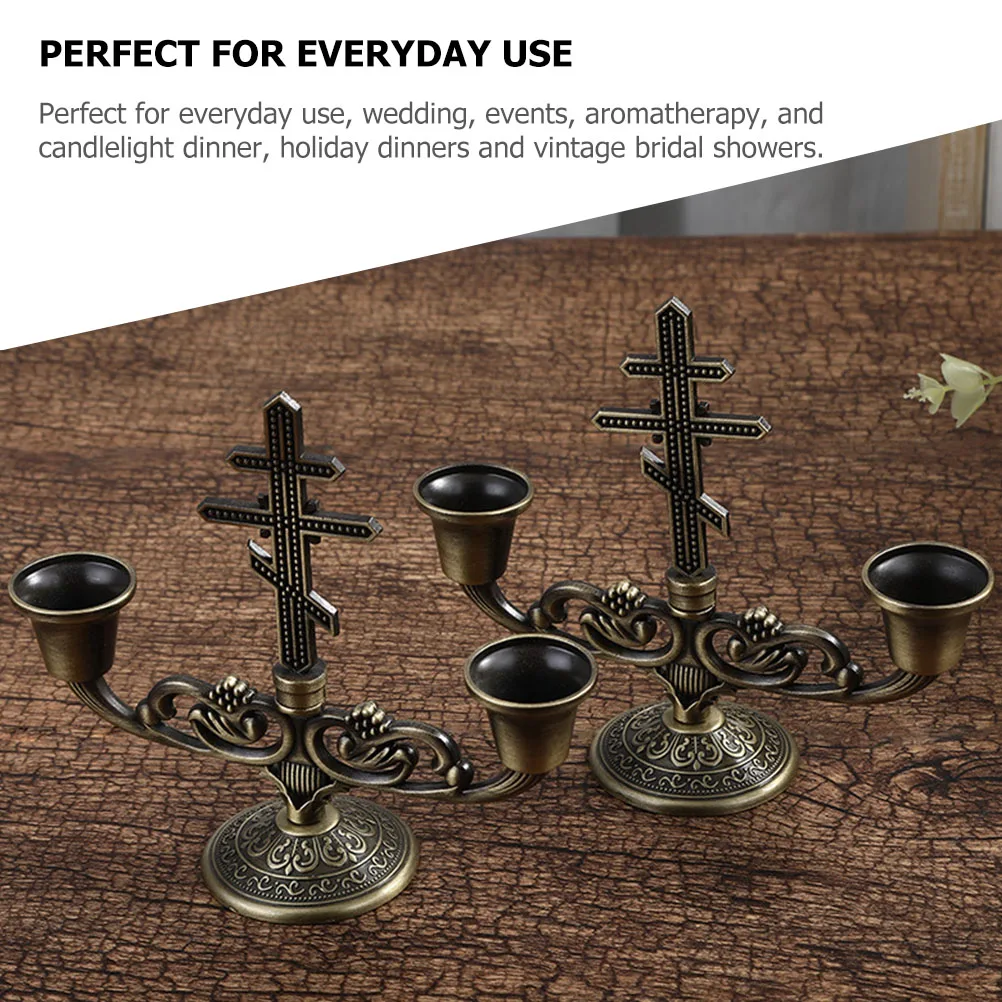 

2Pcs Retro Zinc Alloy European Style European Style C Decorative C Holder for Party Wedding Events
