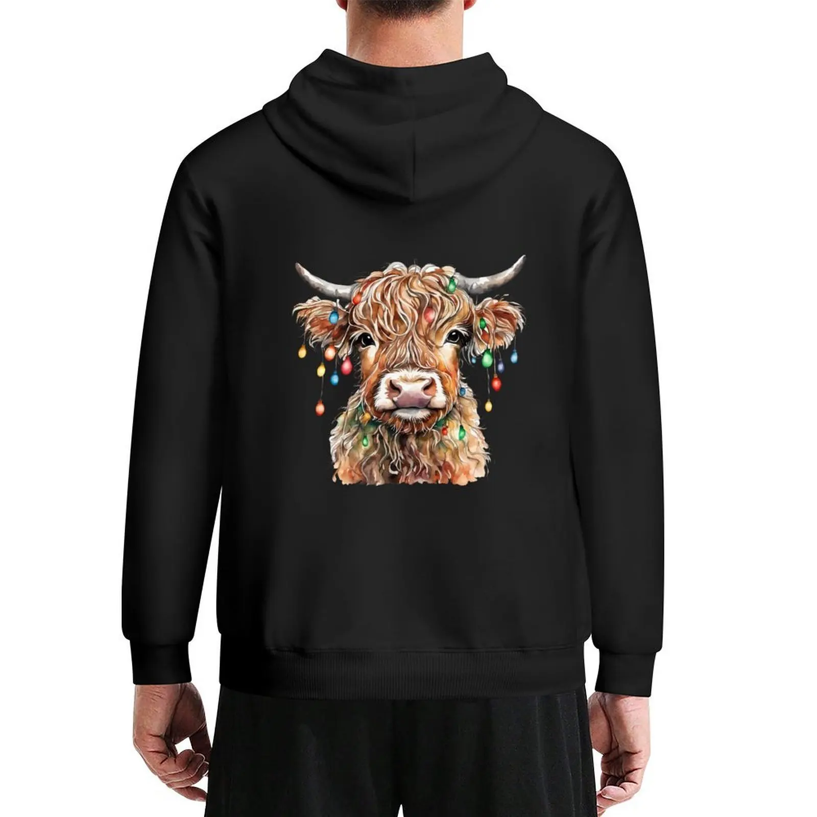 

Highland Cow Christmas, Scottish Cow, Cute Cow Hoodie autumn clothes for men anime clothing men's clothing hoodie