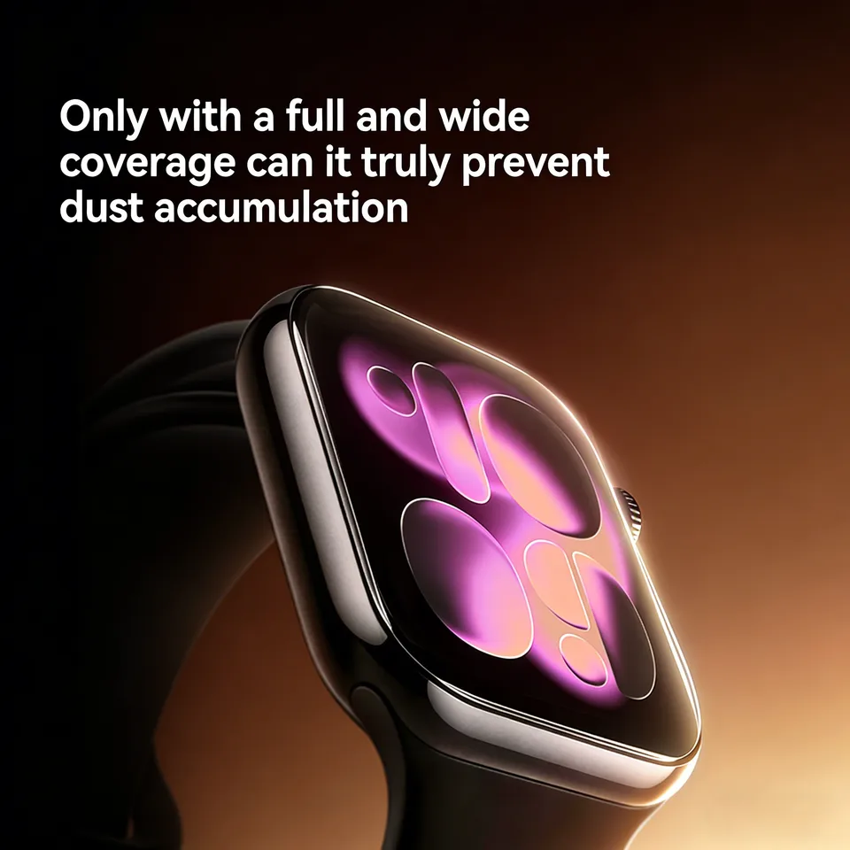 SAMZHE protector de pantalla para Apple Watch Series 11/10/9/8/7/6 SE/SE2/SE3 40-46MM, protector de cobertura completa suavizado 4