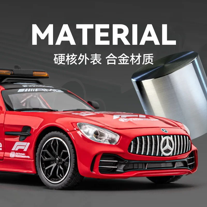 1:24 Mercedes-Benz GTR F1 safety car Alloy Model Scale Car Diecast Metal Sound＆Light Collecties Children Toy Vehicles Gift C382