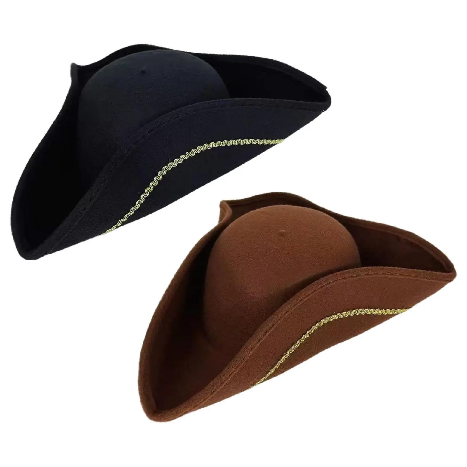 

Pirate Hat Head Accessory Decorative for Adults, Men Women Tricorn Hat for Fancy Dress Cosplay Performance Role Playing Festival